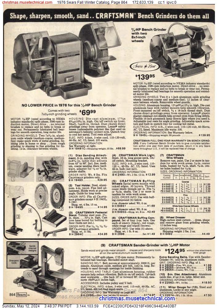 1976 Sears Fall Winter Catalog, Page 864