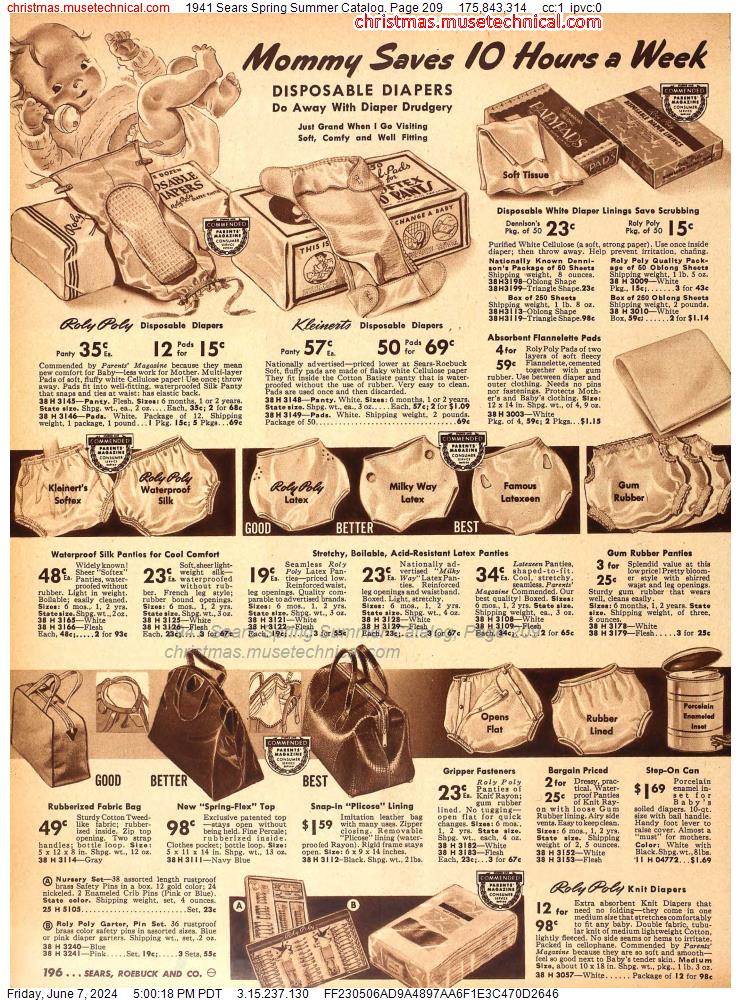 1941 Sears Spring Summer Catalog, Page 209