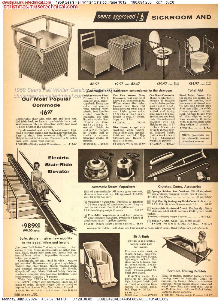 1959 Sears Fall Winter Catalog, Page 1012