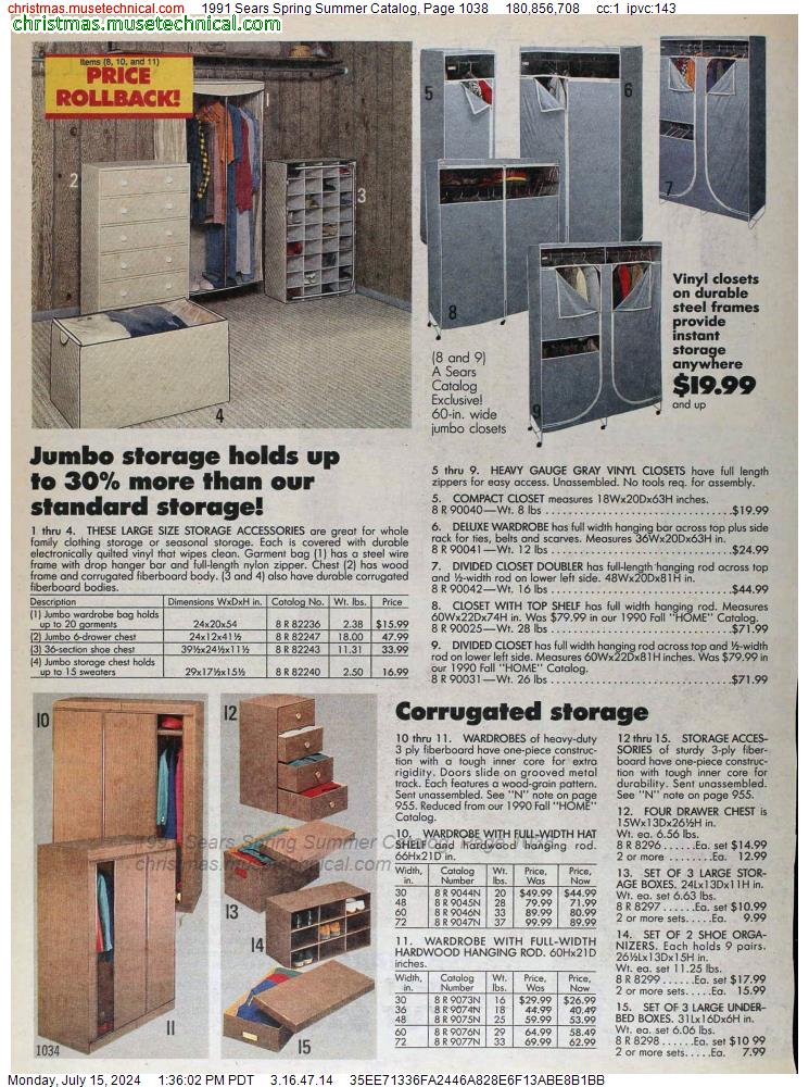 1991 Sears Spring Summer Catalog, Page 1038