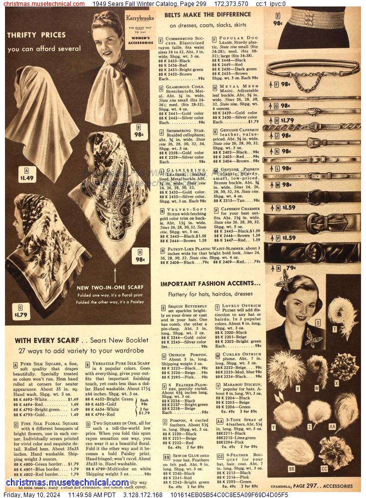 1949 Sears Fall Winter Catalog, Page 299