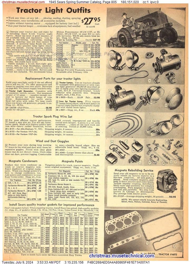 1945 Sears Spring Summer Catalog, Page 805
