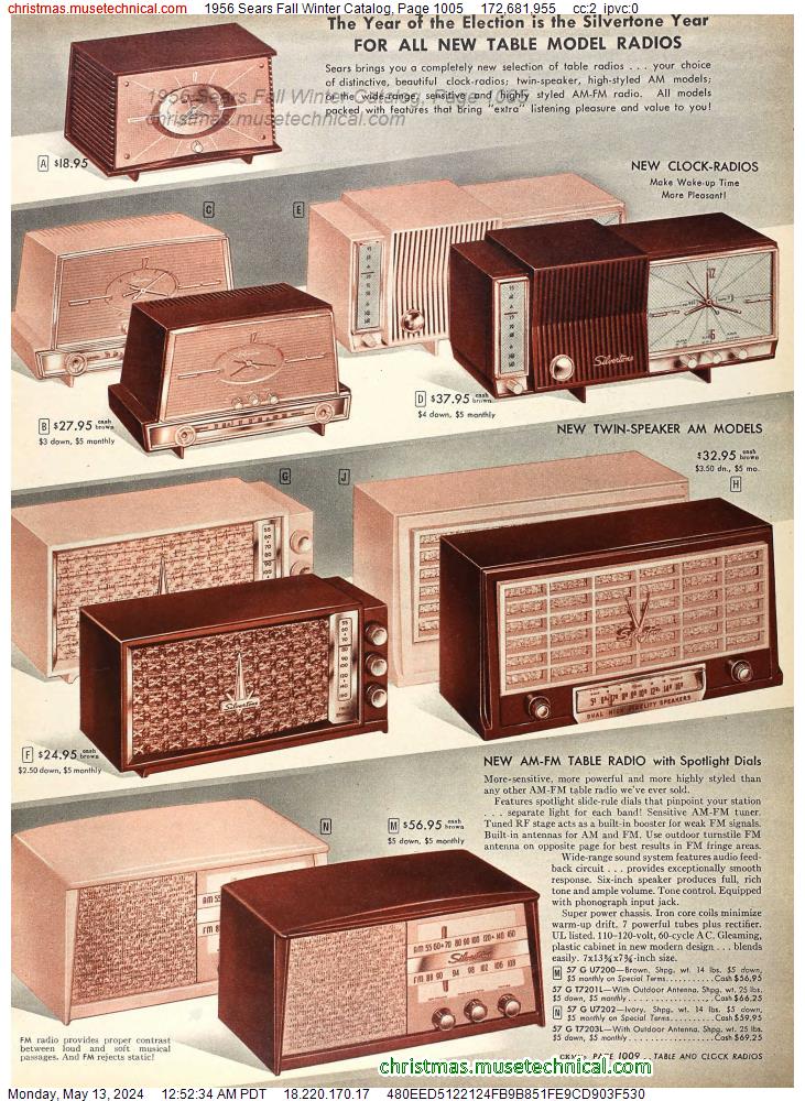 1956 Sears Fall Winter Catalog, Page 1005