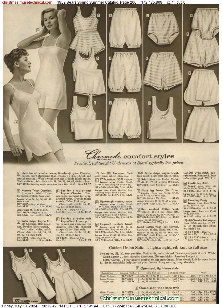 1959 Sears Spring Summer Catalog, Page 206
