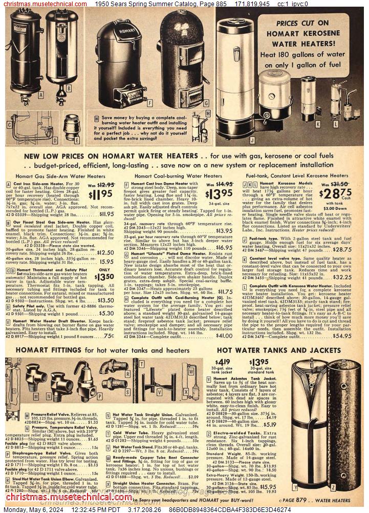 1950 Sears Spring Summer Catalog, Page 885