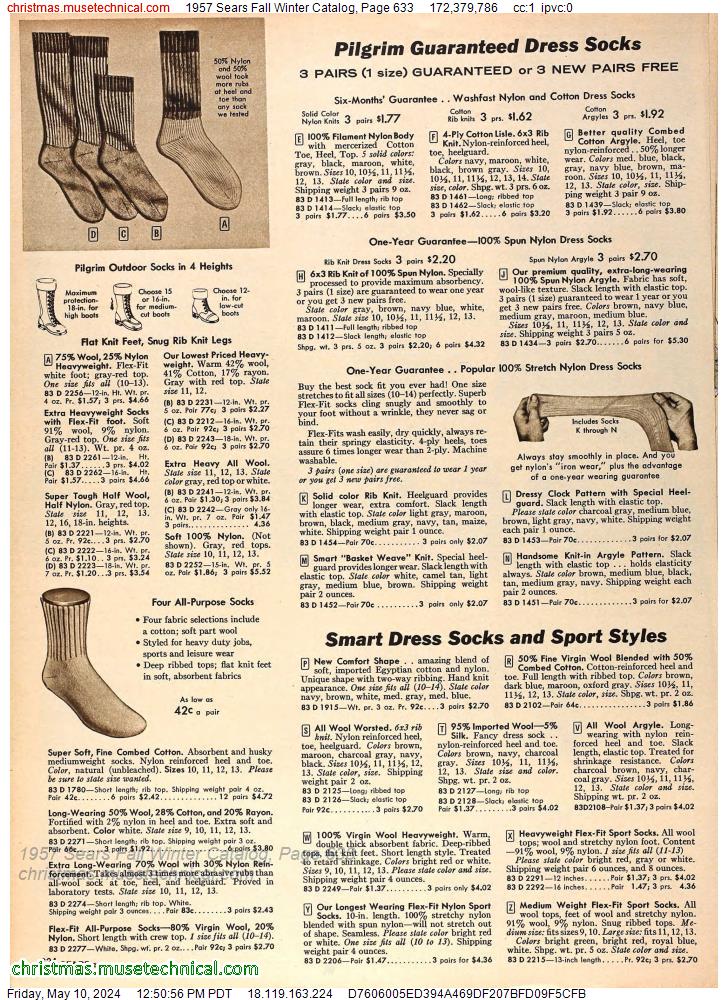 1957 Sears Fall Winter Catalog, Page 633