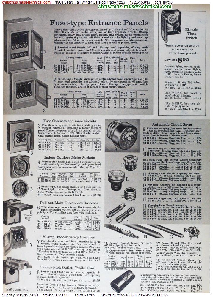 1964 Sears Fall Winter Catalog, Page 1223