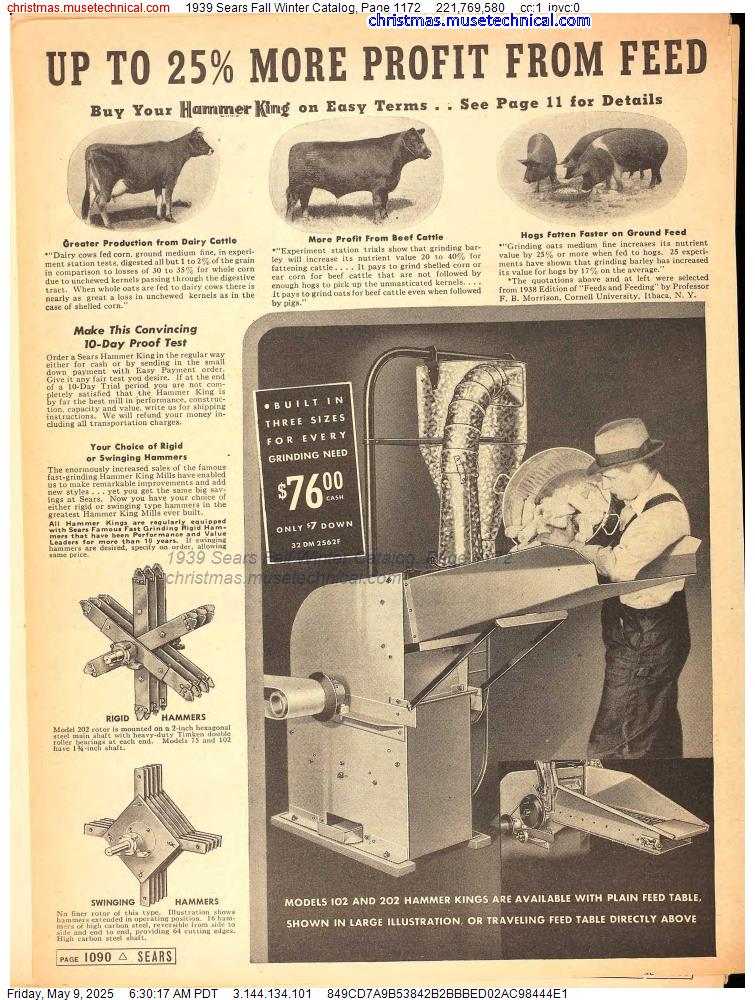1939 Sears Fall Winter Catalog, Page 1172