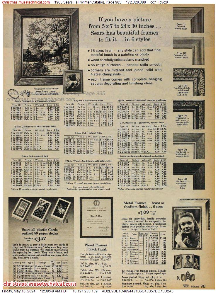 1965 Sears Fall Winter Catalog, Page 985