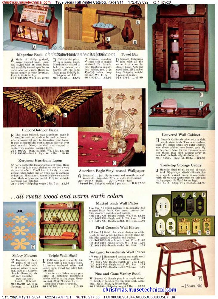 1969 Sears Fall Winter Catalog, Page 911