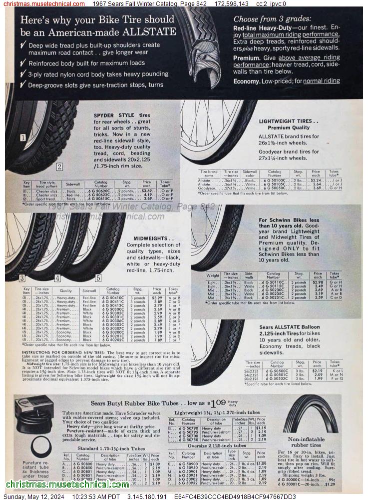 1967 Sears Fall Winter Catalog, Page 842