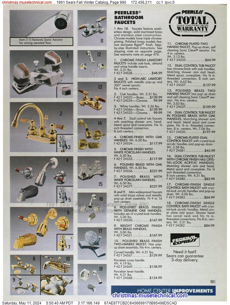 1991 Sears Fall Winter Catalog, Page 990