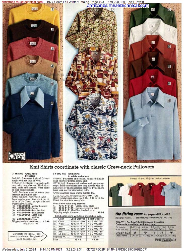 1977 Sears Fall Winter Catalog, Page 493