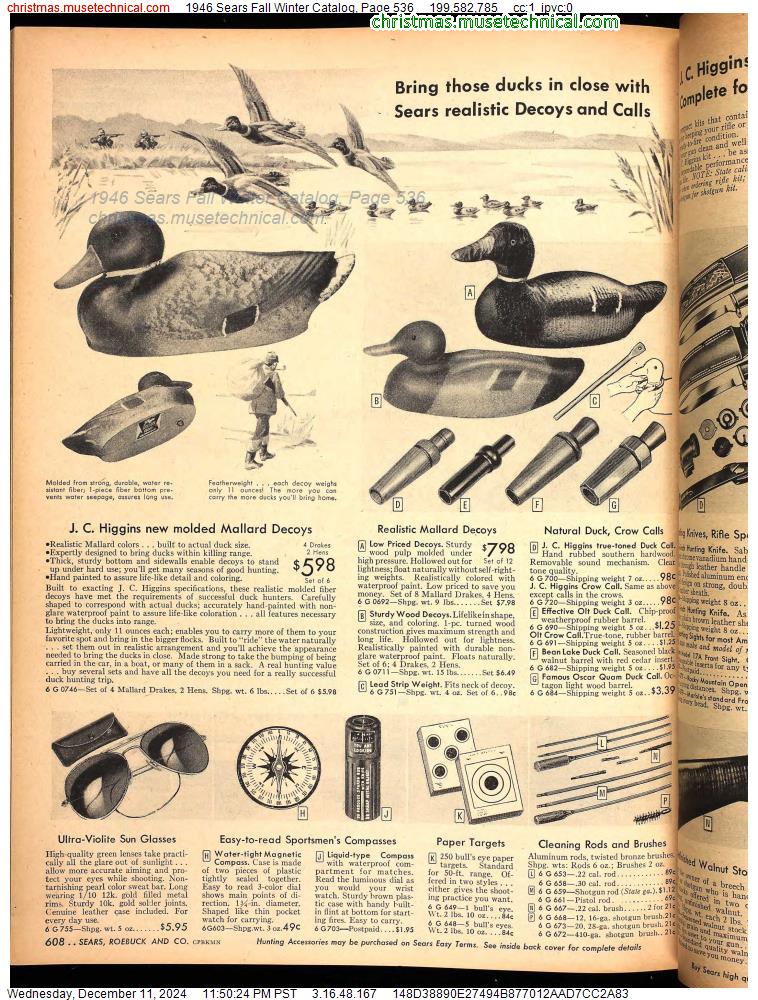 1946 Sears Fall Winter Catalog, Page 536