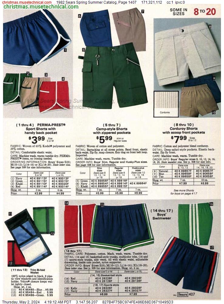 1982 Sears Spring Summer Catalog, Page 1407