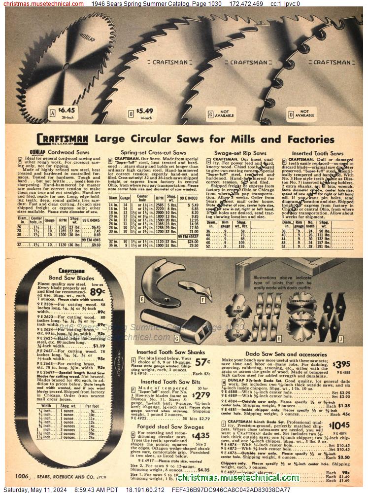 1946 Sears Spring Summer Catalog, Page 1030