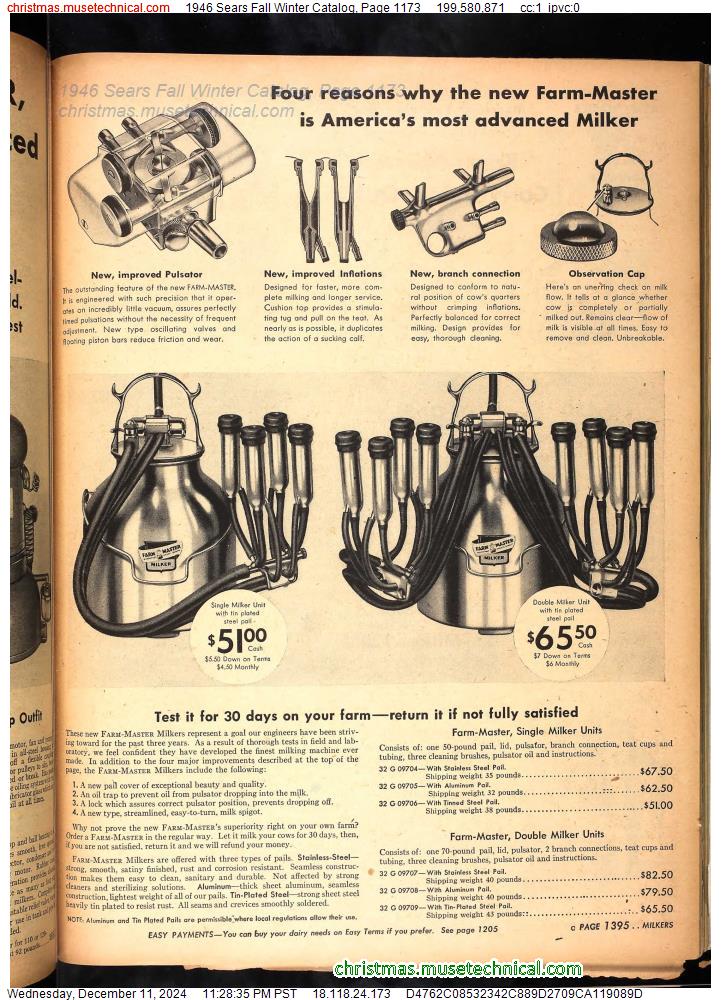 1946 Sears Fall Winter Catalog, Page 1173