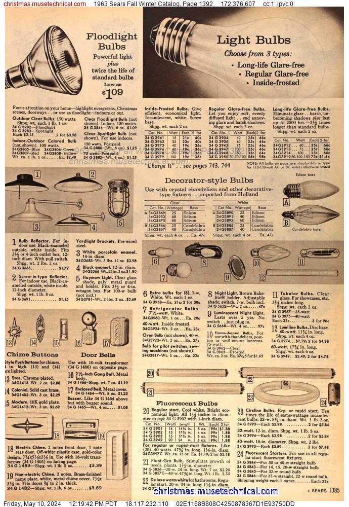 1963 Sears Fall Winter Catalog, Page 1392
