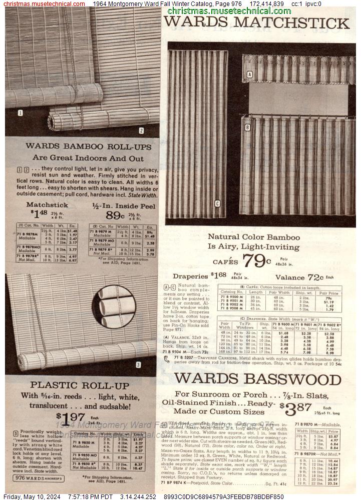 1964 Montgomery Ward Fall Winter Catalog, Page 976