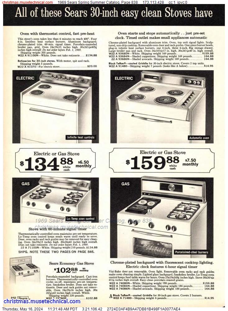 1969 Sears Spring Summer Catalog, Page 838