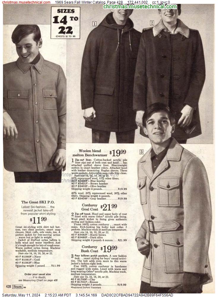 1969 Sears Fall Winter Catalog, Page 428