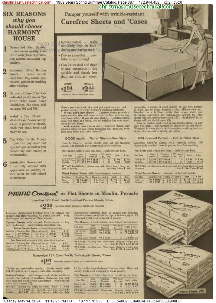 1959 Sears Spring Summer Catalog, Page 687