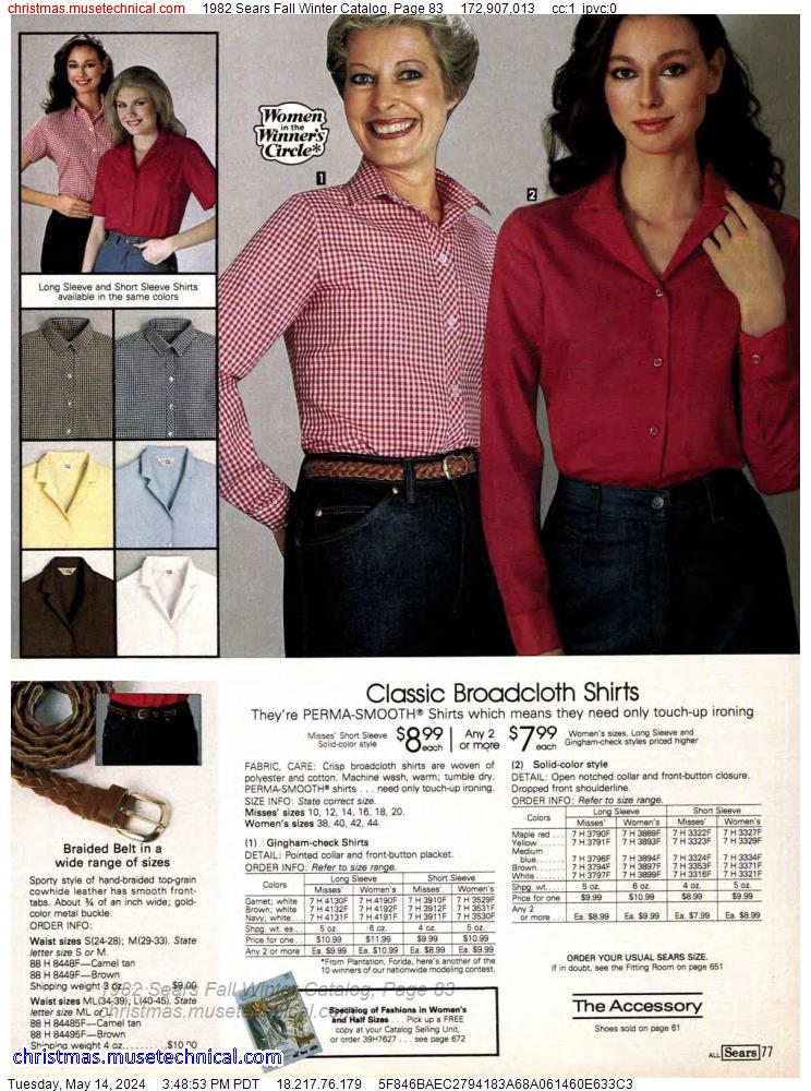 1982 Sears Fall Winter Catalog, Page 83
