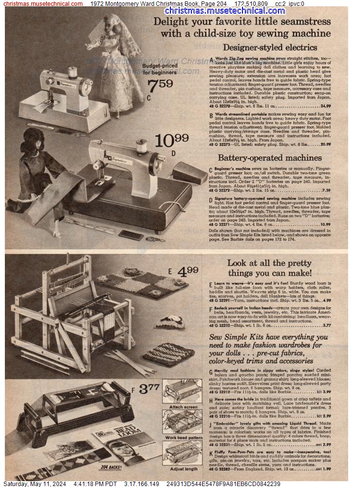 1972 Montgomery Ward Christmas Book, Page 204