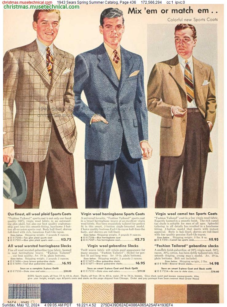 1943 Sears Spring Summer Catalog, Page 436