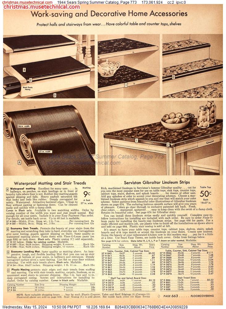 1944 Sears Spring Summer Catalog, Page 773