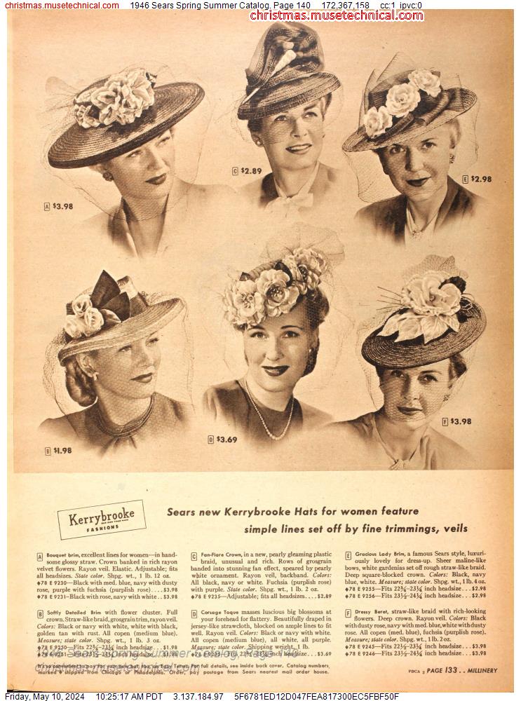 1946 Sears Spring Summer Catalog, Page 140
