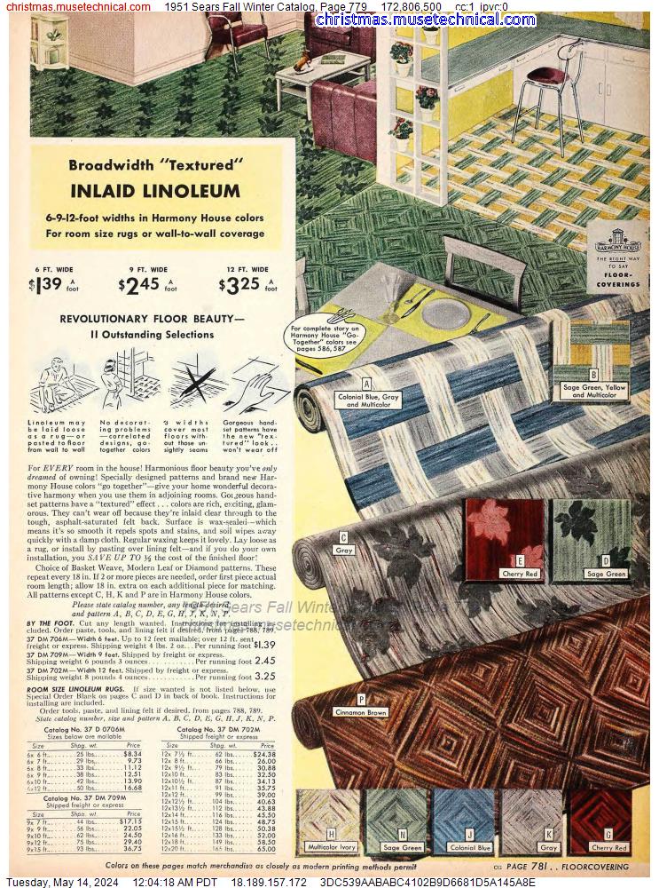 1951 Sears Fall Winter Catalog, Page 779