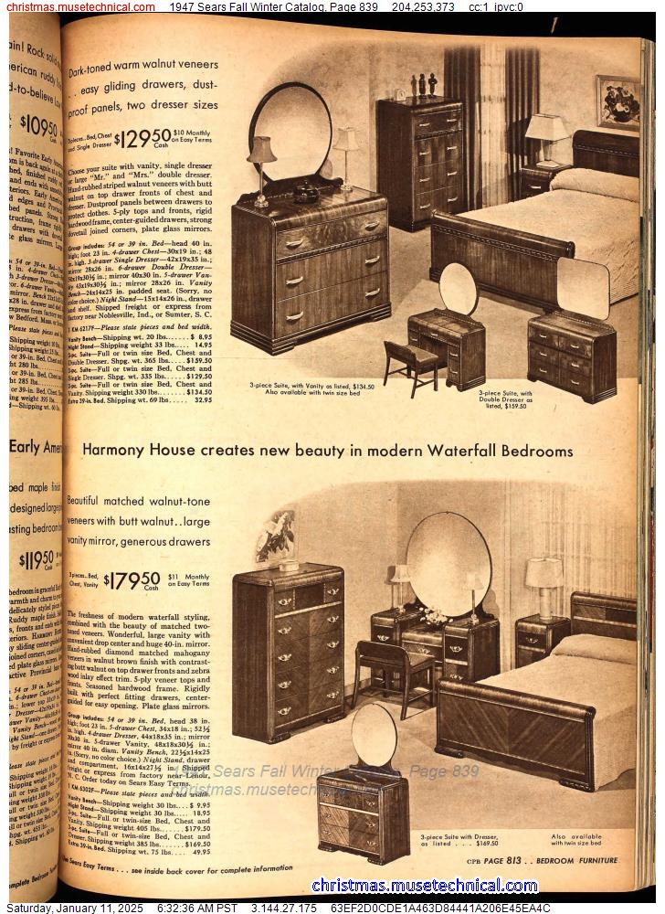 1947 Sears Fall Winter Catalog, Page 839