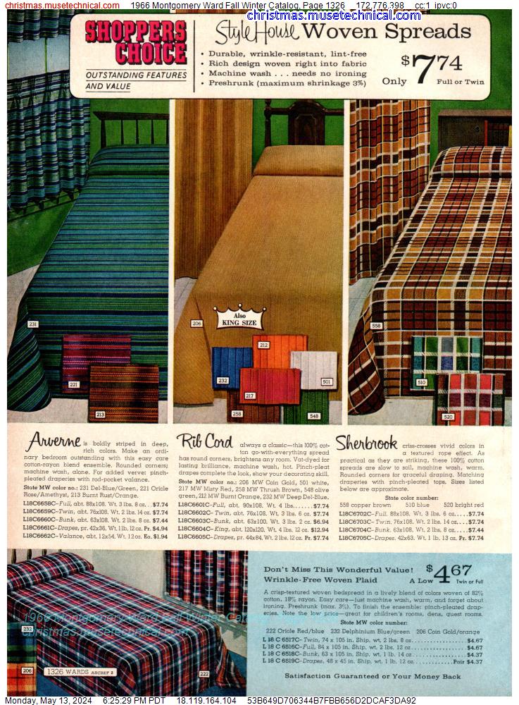 1966 Montgomery Ward Fall Winter Catalog, Page 1326