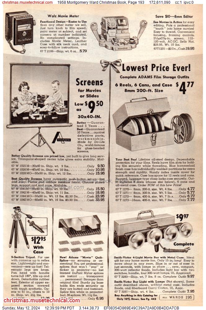 1958 Montgomery Ward Christmas Book, Page 193