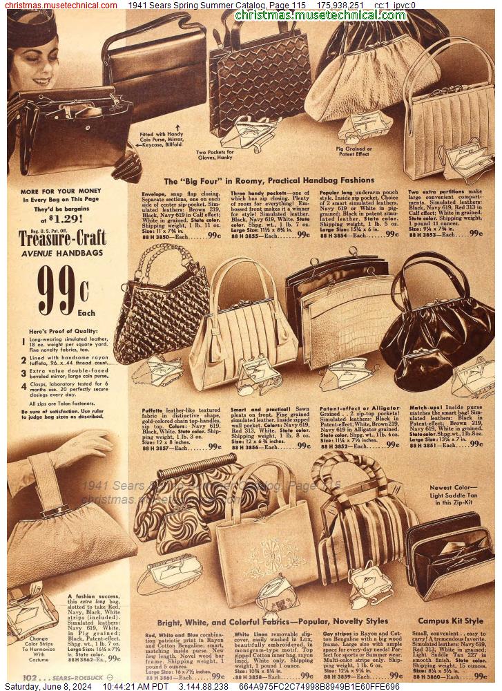 1941 Sears Spring Summer Catalog, Page 115