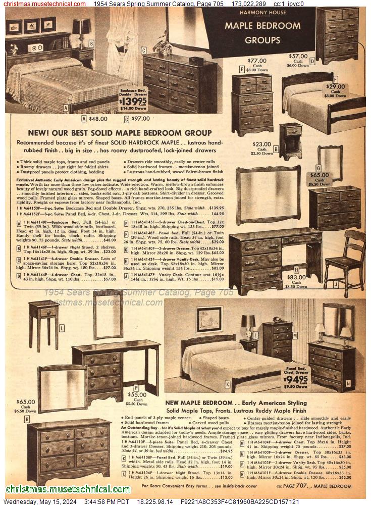 1954 Sears Spring Summer Catalog, Page 705