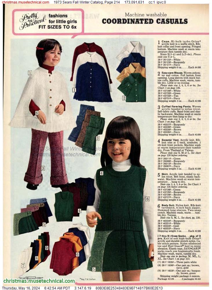 1973 Sears Fall Winter Catalog, Page 214