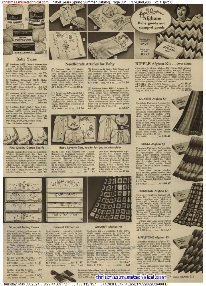 1959 Sears Spring Summer Catalog, Page 301