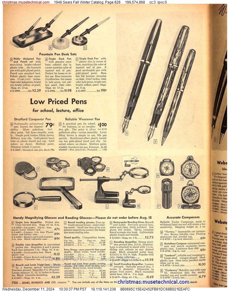 1946 Sears Fall Winter Catalog, Page 626