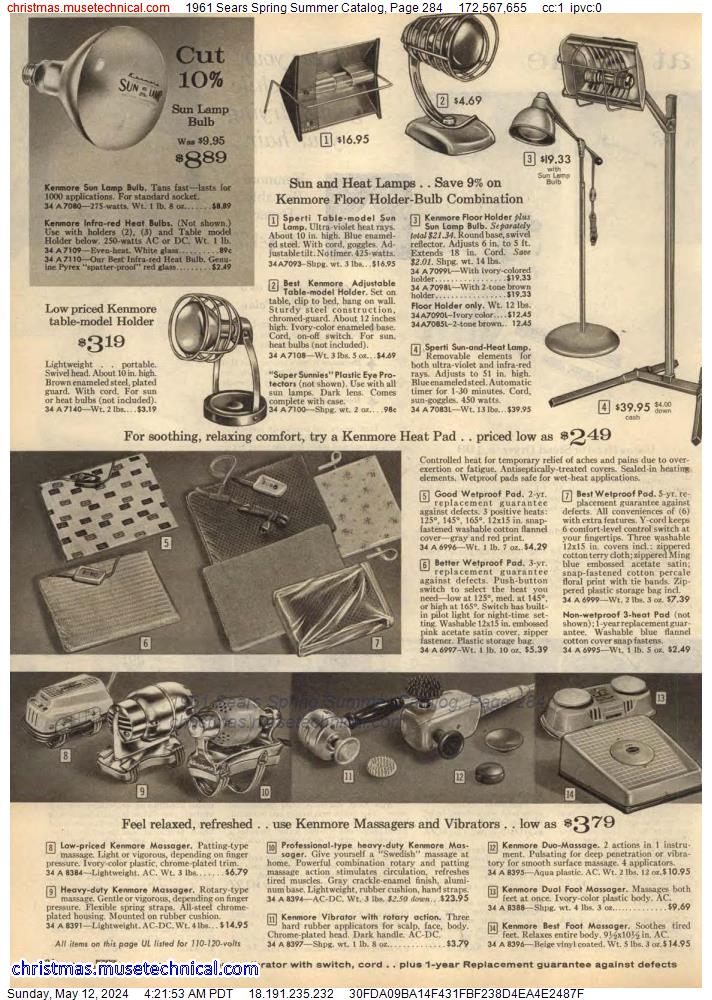 1961 Sears Spring Summer Catalog, Page 284