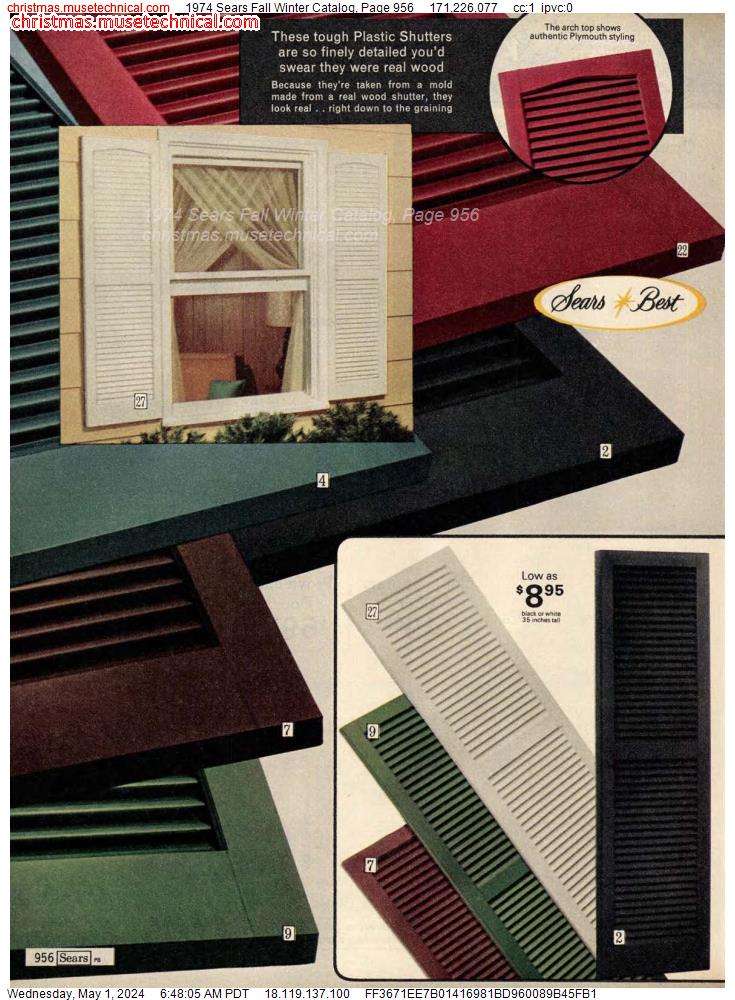1974 Sears Fall Winter Catalog, Page 956
