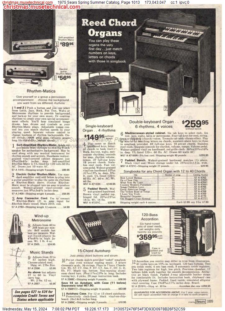1975 Sears Spring Summer Catalog, Page 1013