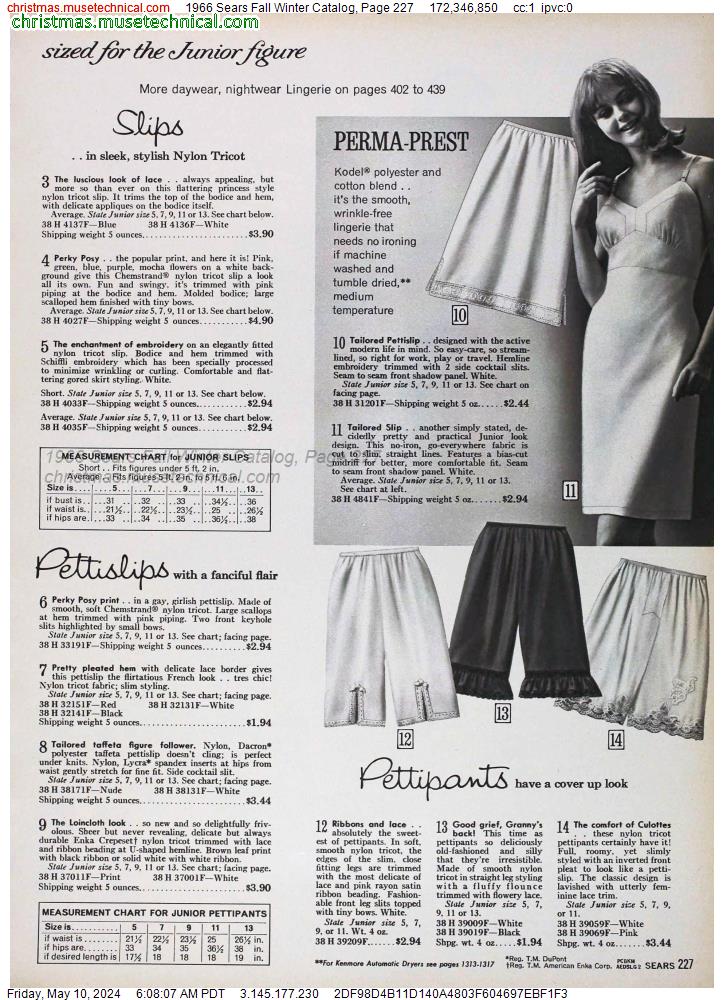 1966 Sears Fall Winter Catalog, Page 227