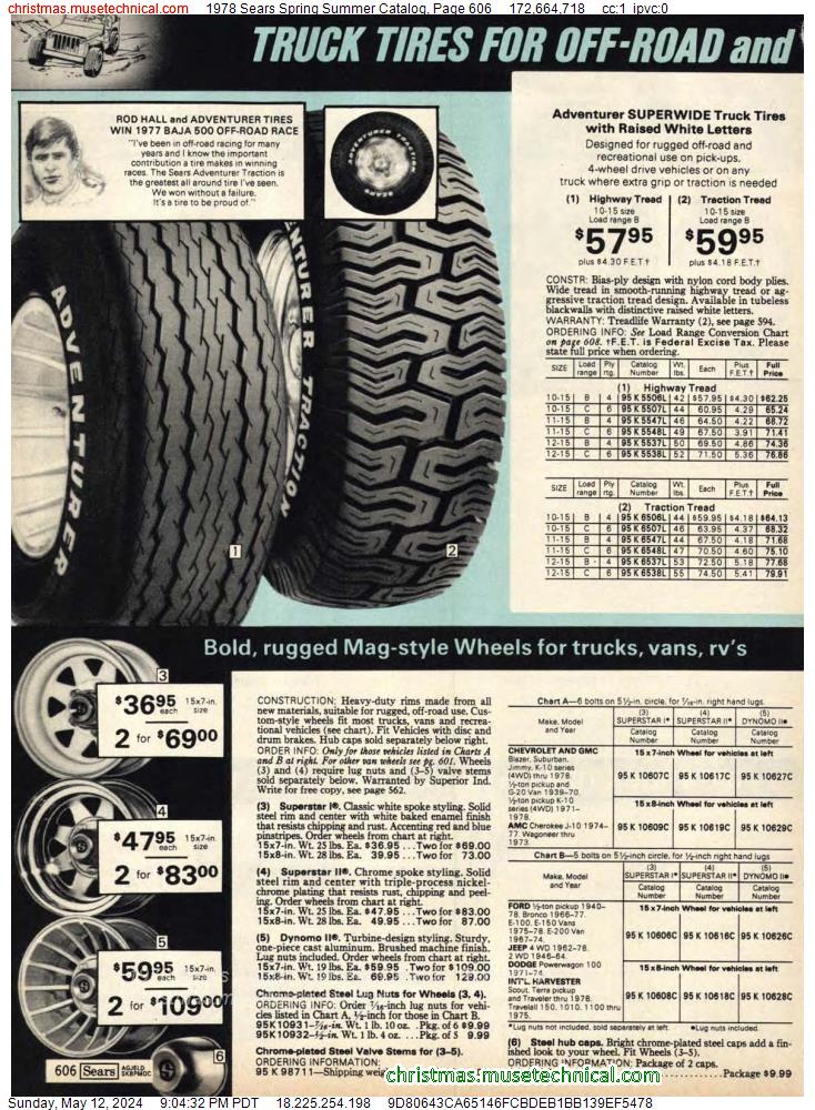 1978 Sears Spring Summer Catalog, Page 606