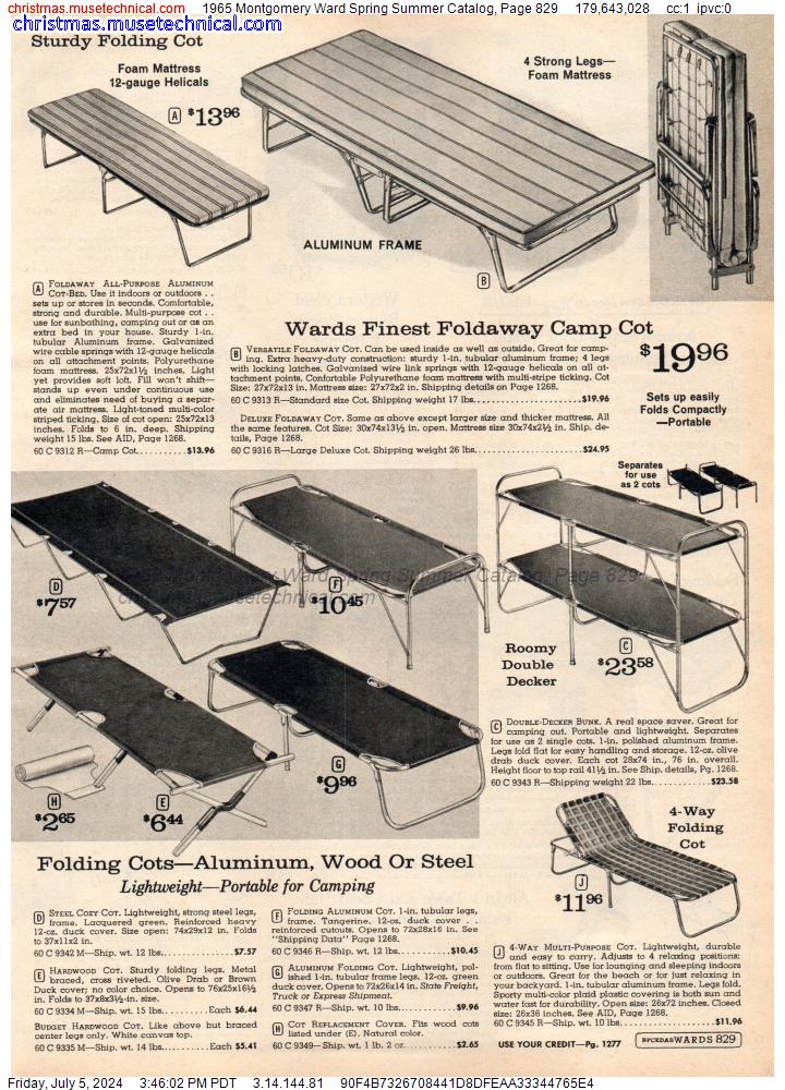 1965 Montgomery Ward Spring Summer Catalog, Page 829