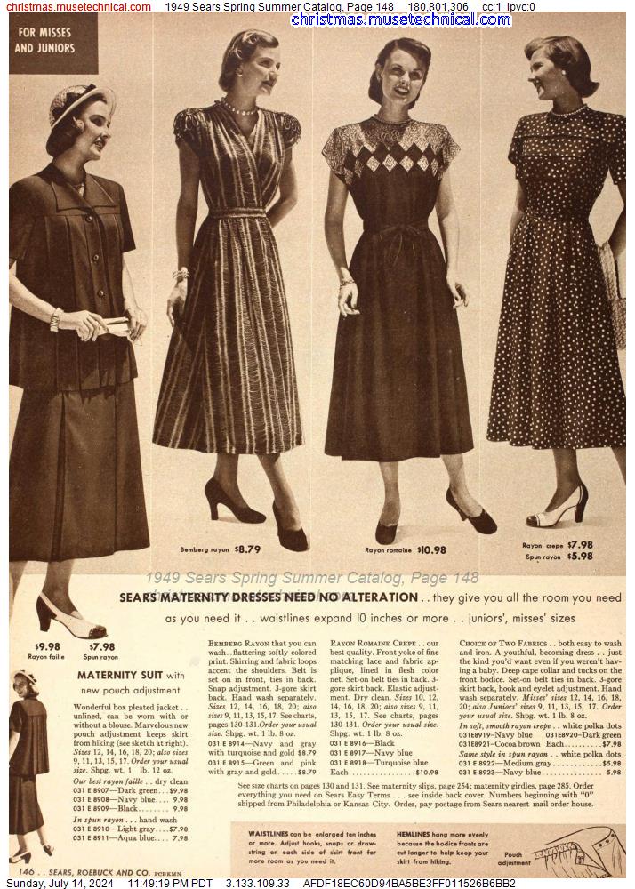 1949 Sears Spring Summer Catalog, Page 148