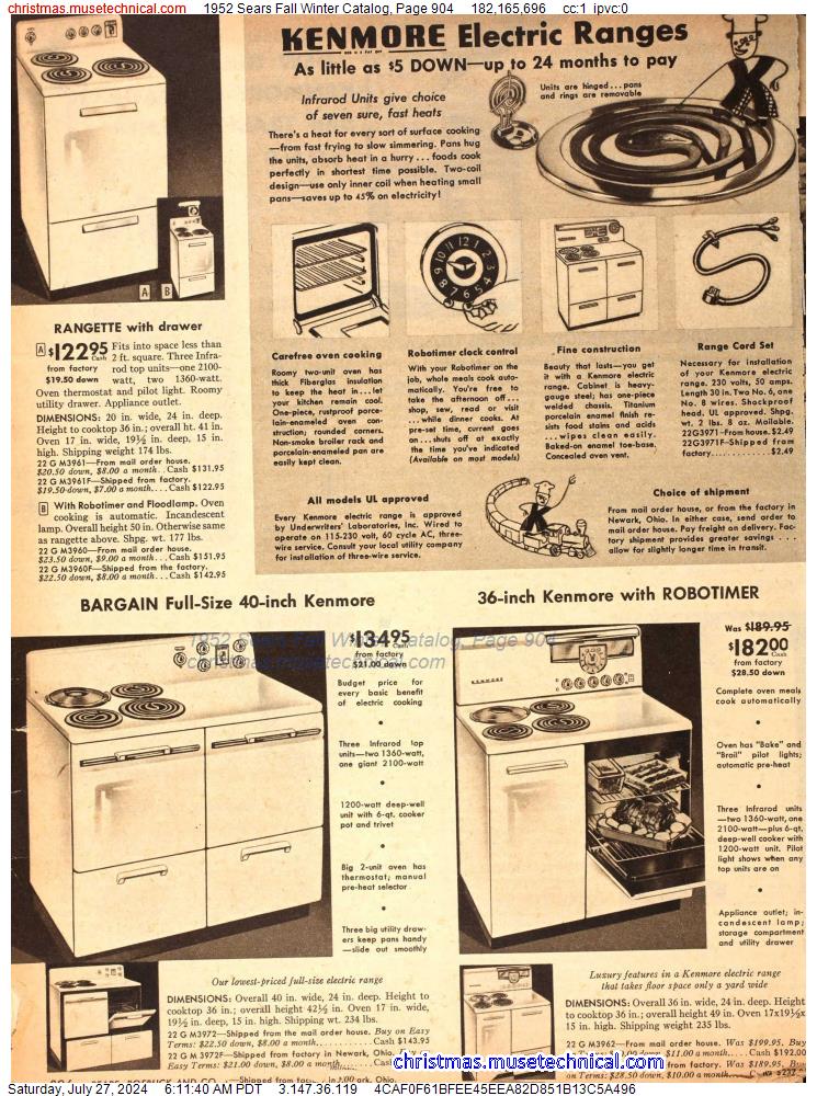1952 Sears Fall Winter Catalog, Page 904