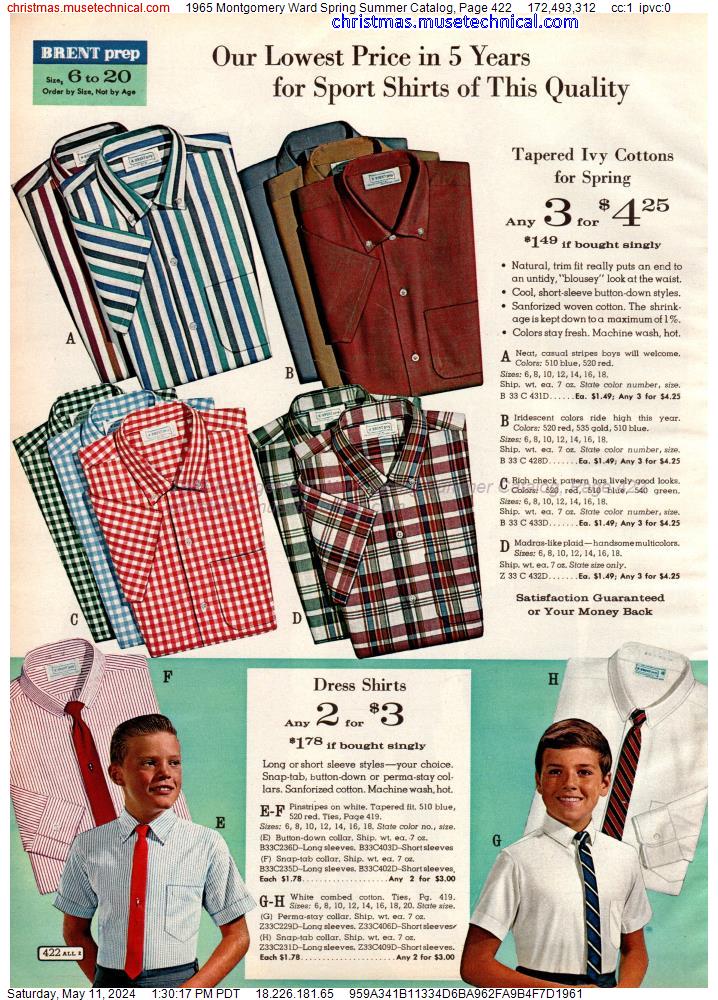 1965 Montgomery Ward Spring Summer Catalog, Page 422