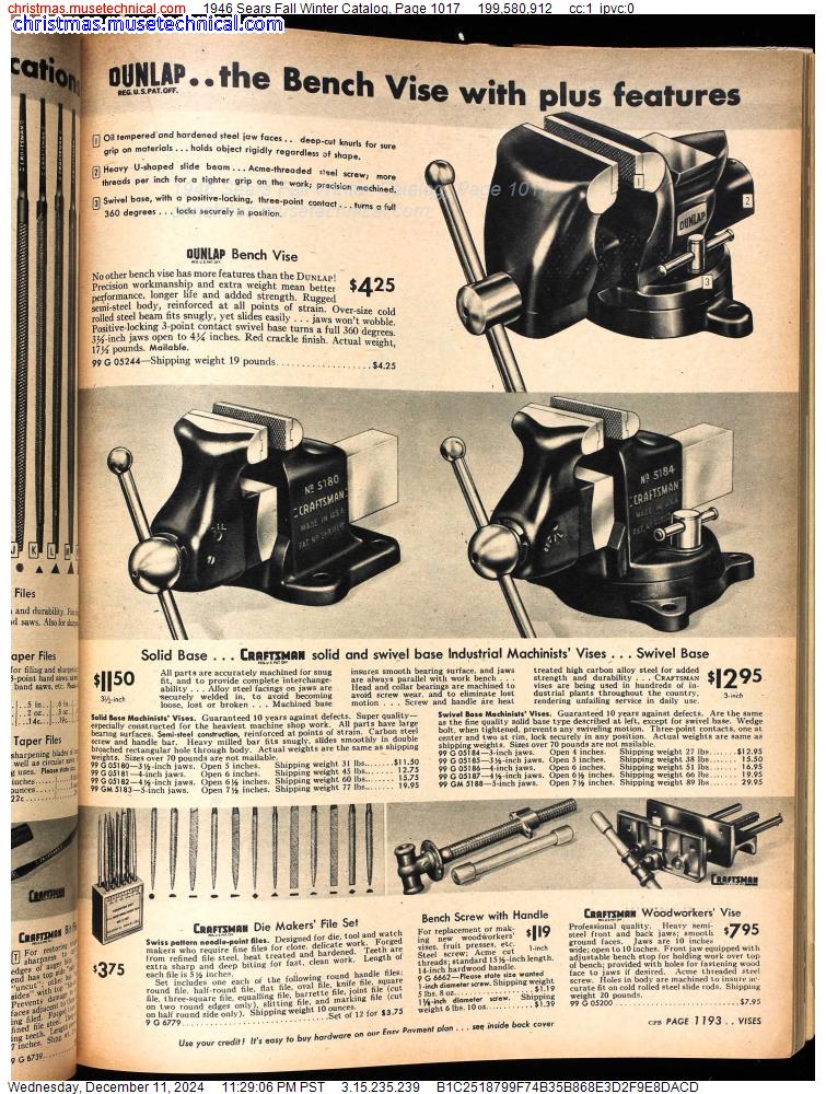 1946 Sears Fall Winter Catalog, Page 1017